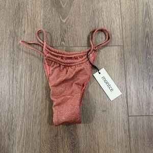 NWT Montce mauve Pink sparkle Brasil Bikini Bottom XS